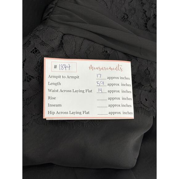 Alvina Valenta Maids Black Strapless Lace Chiffon Gown Sexy Maxi Dress Size 12 - Picture 8 of 8